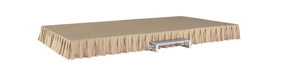 イメージ：折りたたみ式アルミステージ カーテン・カーペット付（ベージュ/ベージュ）