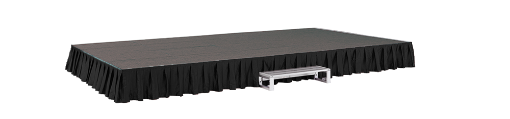 イメージ：折りたたみ式アルミステージ カーテン・カーペット付（黒/グレー）